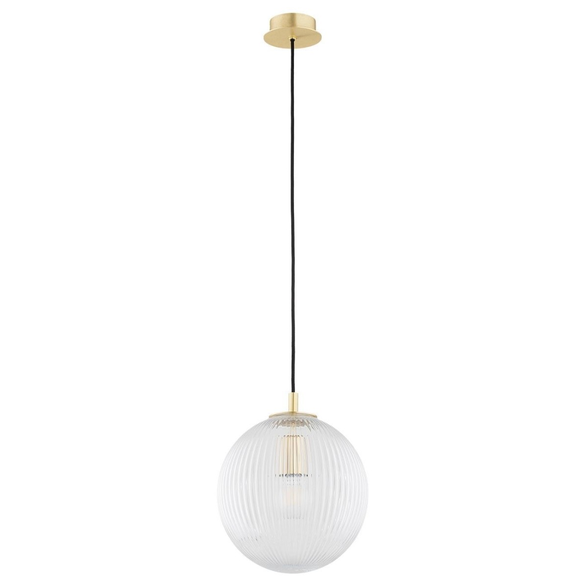 lampa wisząca 1 pł., większa PALOMA kolor transparentny (ryflowane), mosiądz szczotkowany polskiej manufaktury Argon