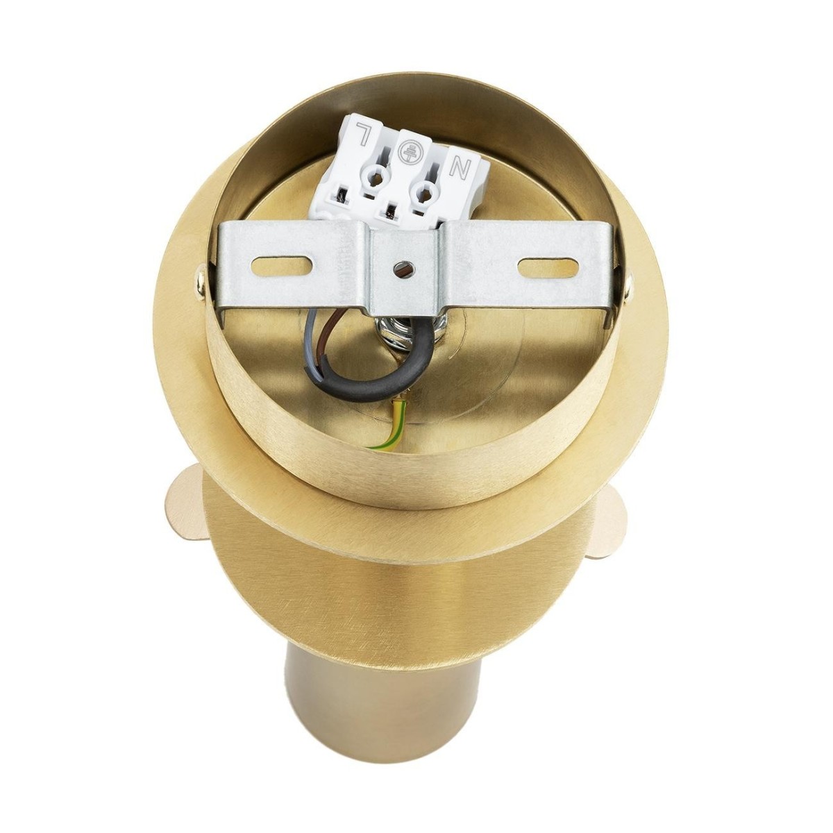 kinkiet / plafon 1 pł., wiekszy PALOMA kolor szary lister (ryflowane), mosiądz szczotkowany polskiej manufaktury Argon