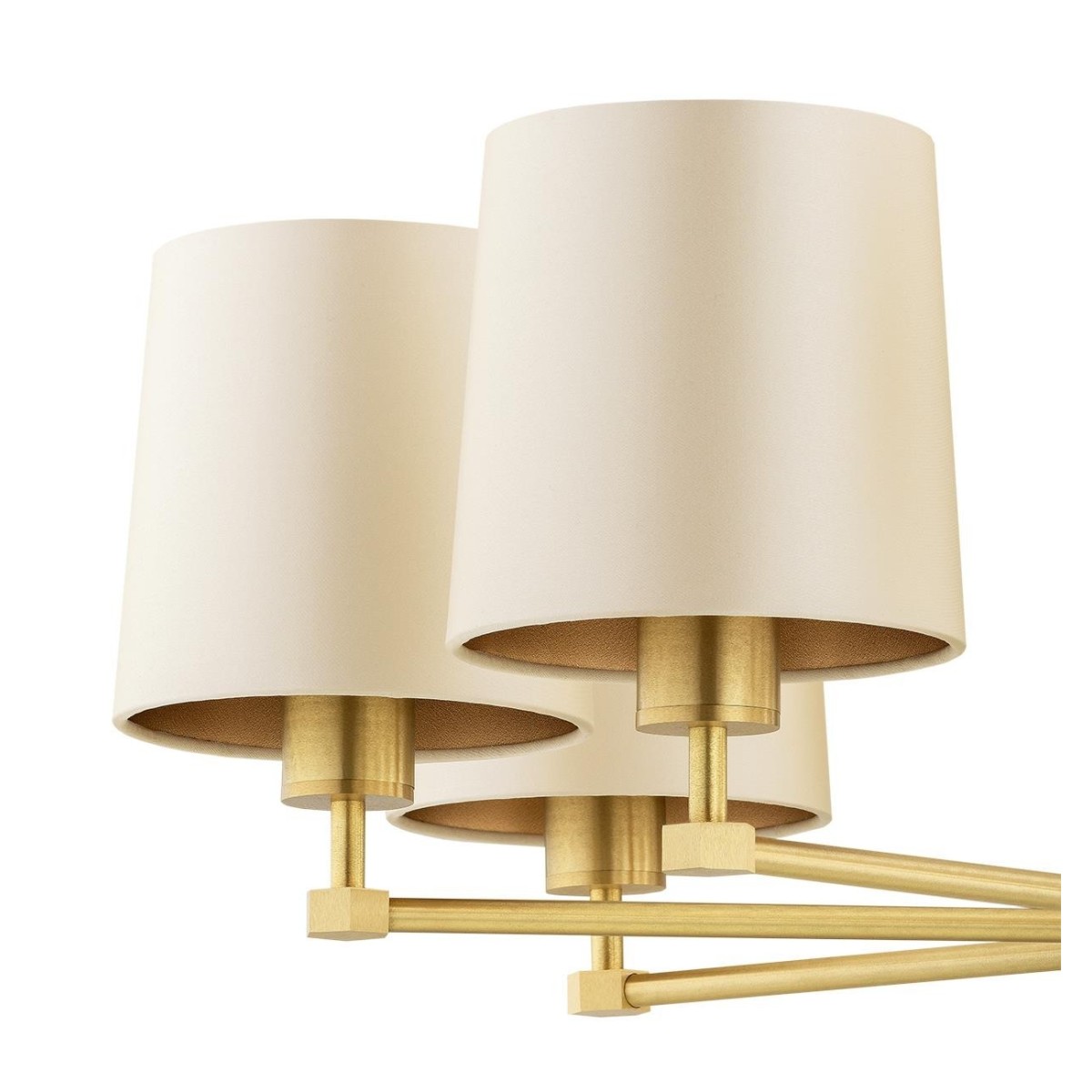 żyrandol 8 pł. PRINCETON kolor beżowy (złoty środek), mosiądz szczotkowany polskiej manufaktury Argon