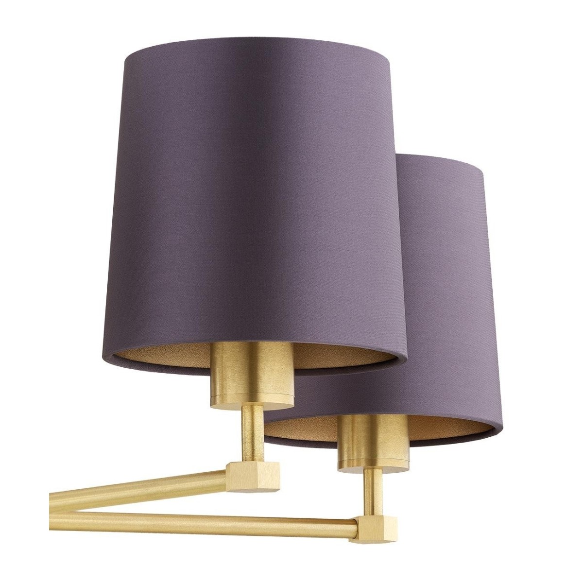 żyrandol 5 pł. PRINCETON kolor fioletowy-śliwkowy (złoty środek), mosiądz szczotkowany polskiej manufaktury Argon