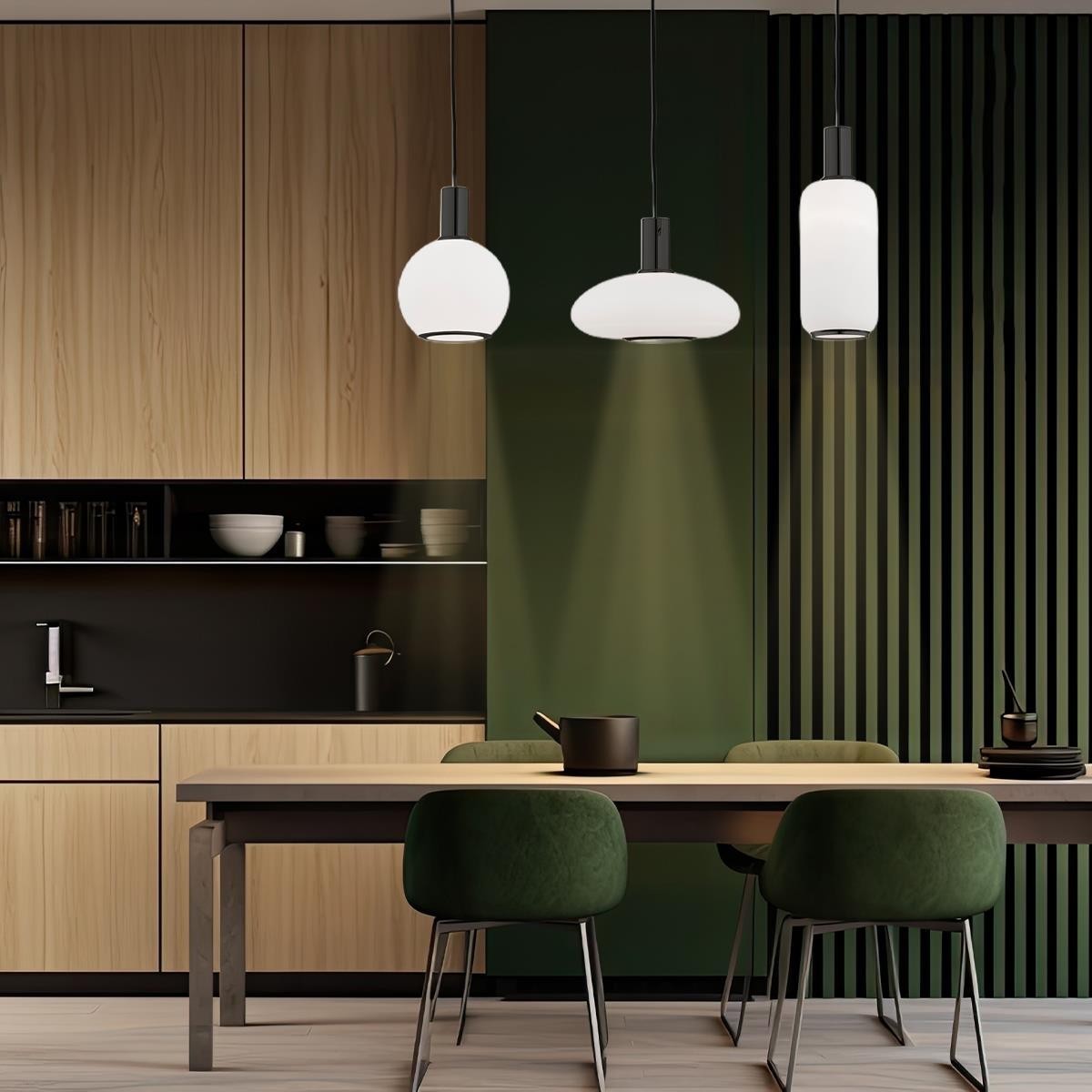 lampa wisząca 1 pł. SAGUNTO PLUS kolor opal mat, czarny struktura polskiej manufaktury Argon