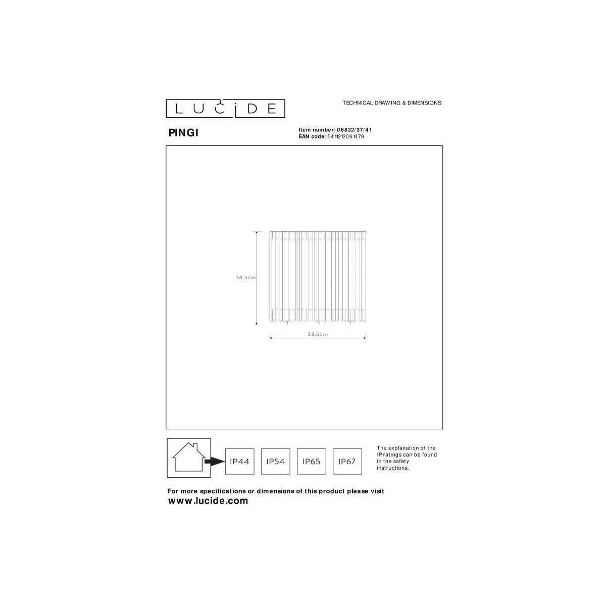 Lucide 06822/37/41 PINGI - Lampa podłogowa akumulatorowa do wewnątrz i na zewnątrz - akumulator - 33.5 cm - LED 3-stopniowa r…