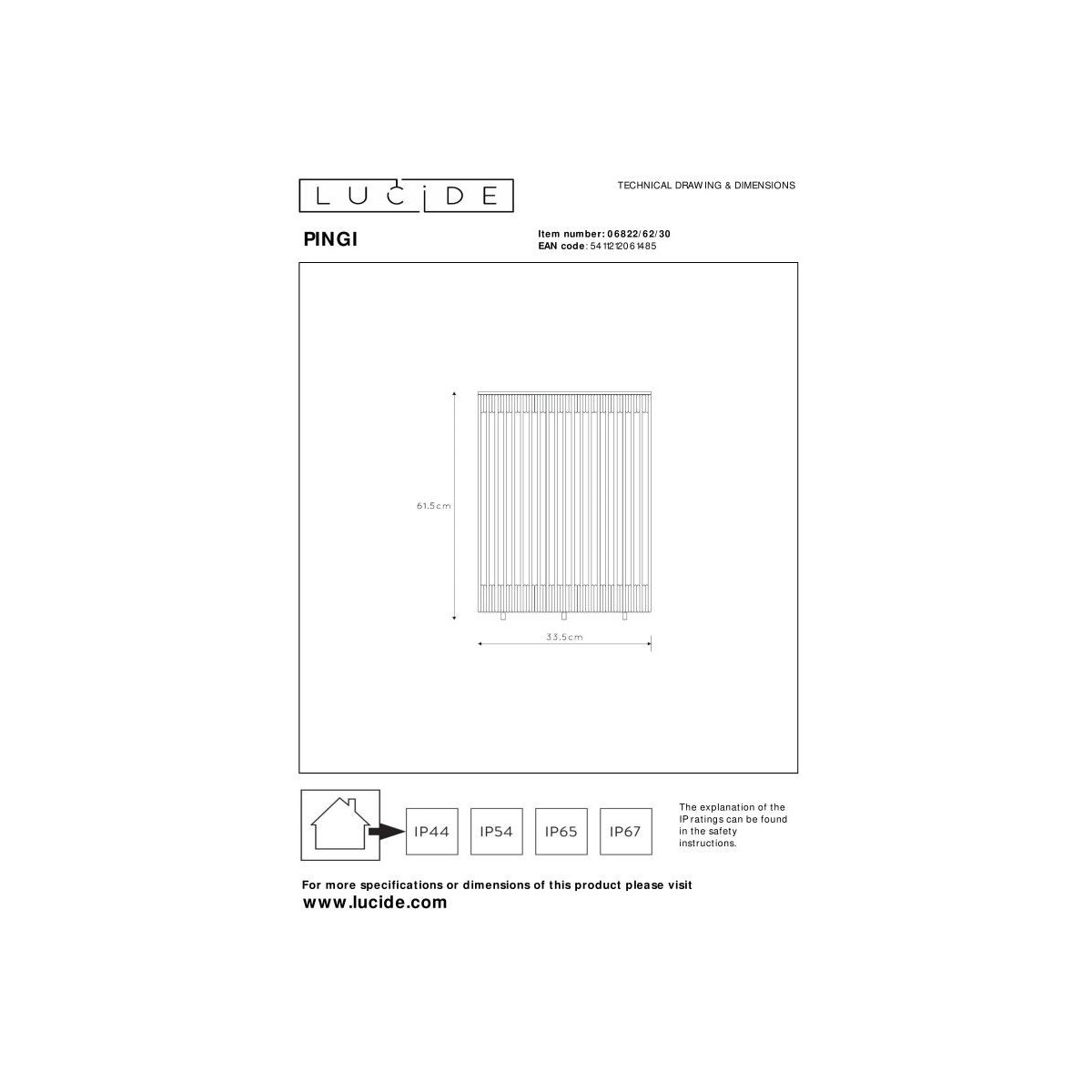 Lucide 06822/62/30 PINGI - Lampa podłogowa akumulatorowa do wewnątrz i na zewnątrz - akumulator - 33.5 cm - LED 3-stopniowa r…