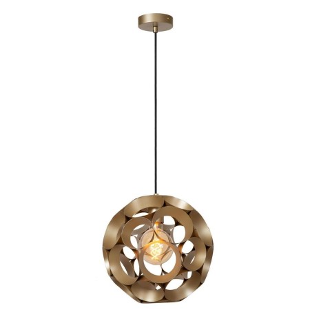 Lucide 10423/30/02 HANNELORE - Lampa wisząca - 30 cm - 1xE27 - Matowe złoto - Mosiądz
