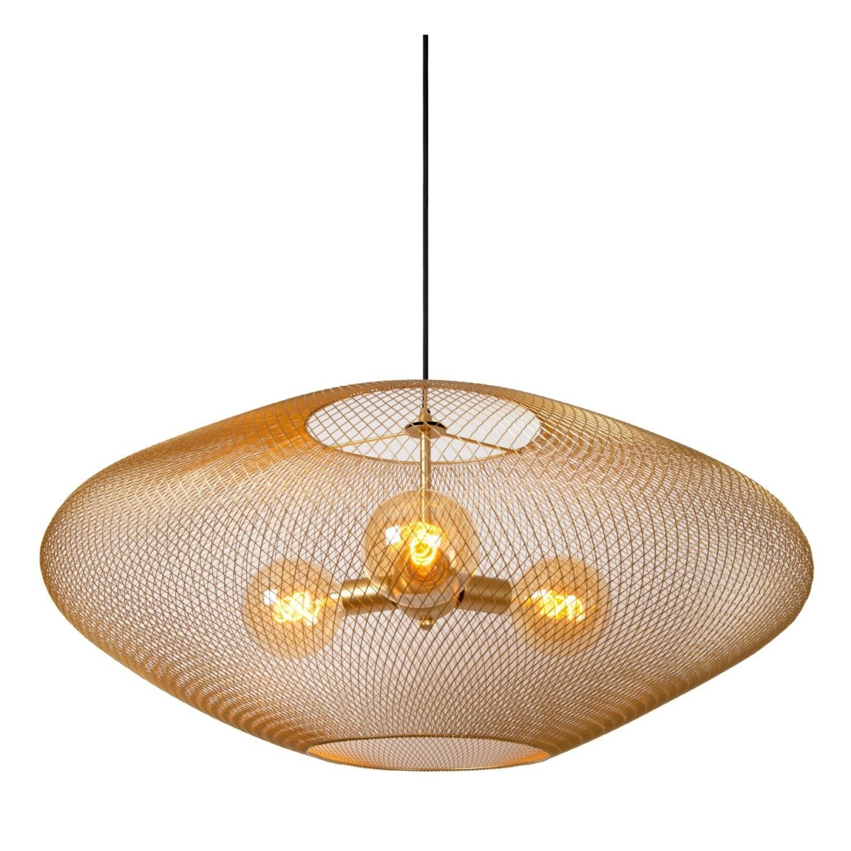 Lucide 21423/88/02 MESH - Lampa wisząca - 85 cm - 3xE27 - Matowe złoto - Mosiądz