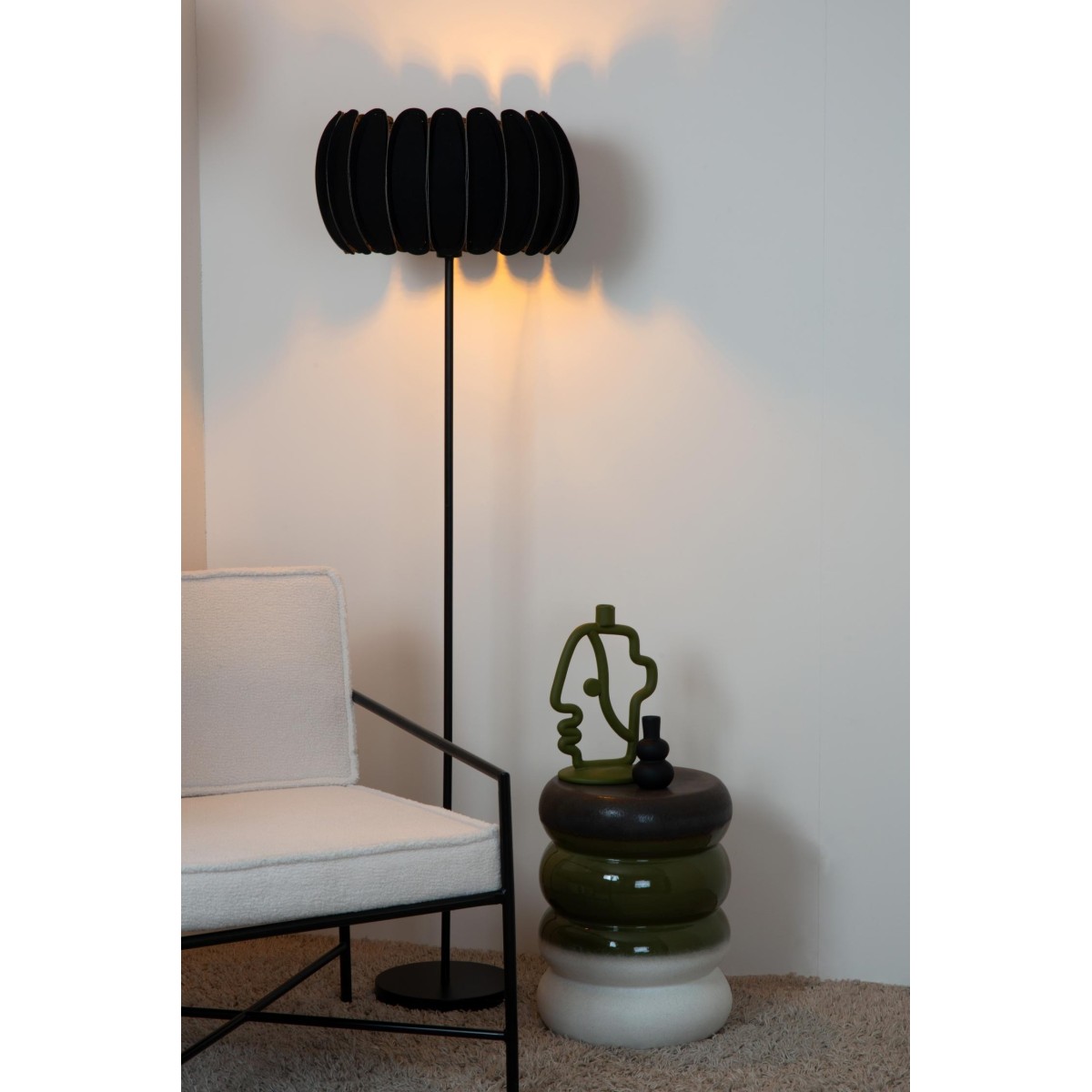Lucide 34745/81/30 SPENCER - Lampa podłogowa - 40 cm - 1xE27 - Czarna