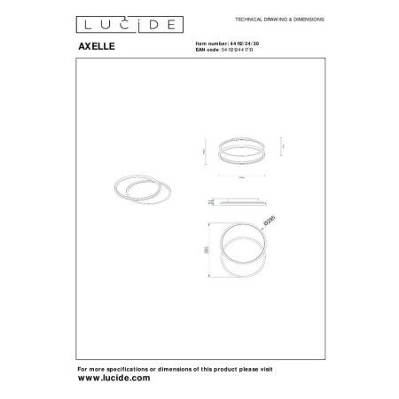 Lucide 44112/24/30 AXELLE - Lampa sufitowa wpuszczana - 29.5 cm - LED 3 StepDim - 1x24W 2700K - Czarny