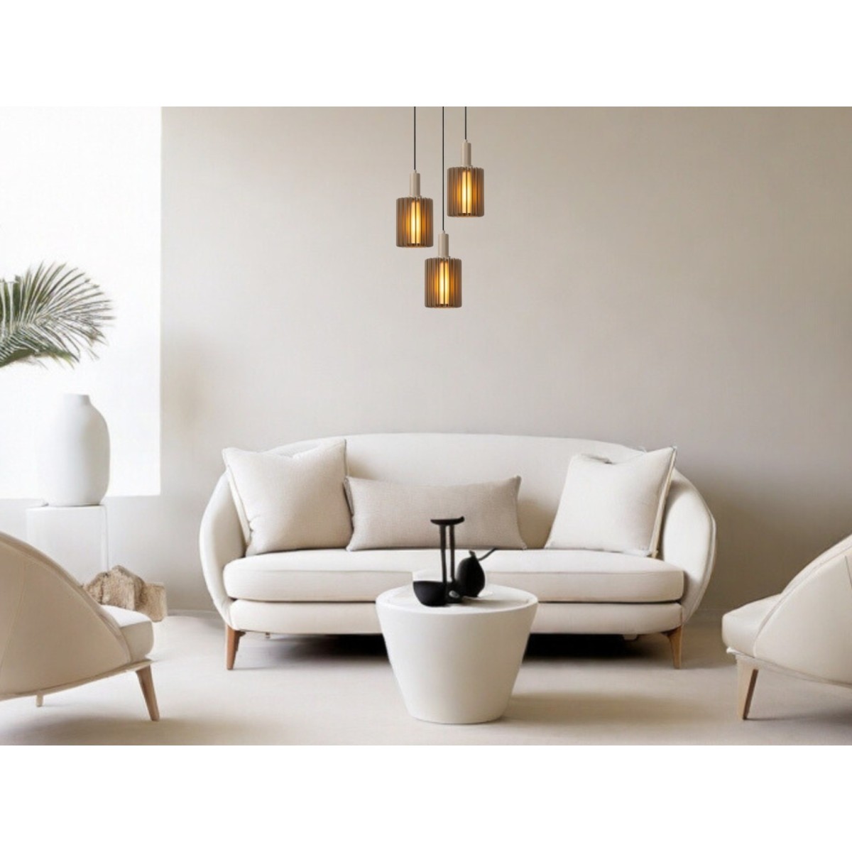 Lucide 45410/13/41 LAMBRES - Lampa wisząca - 3xE27 - Taupe