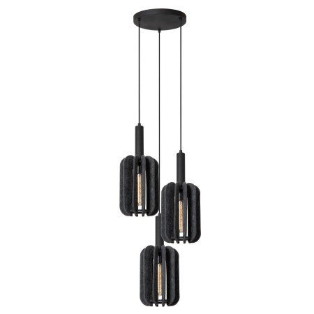 Lucide 45492/13/36 RAFAL - Lampa wisząca - 50 cm - 3xE27 - Szara