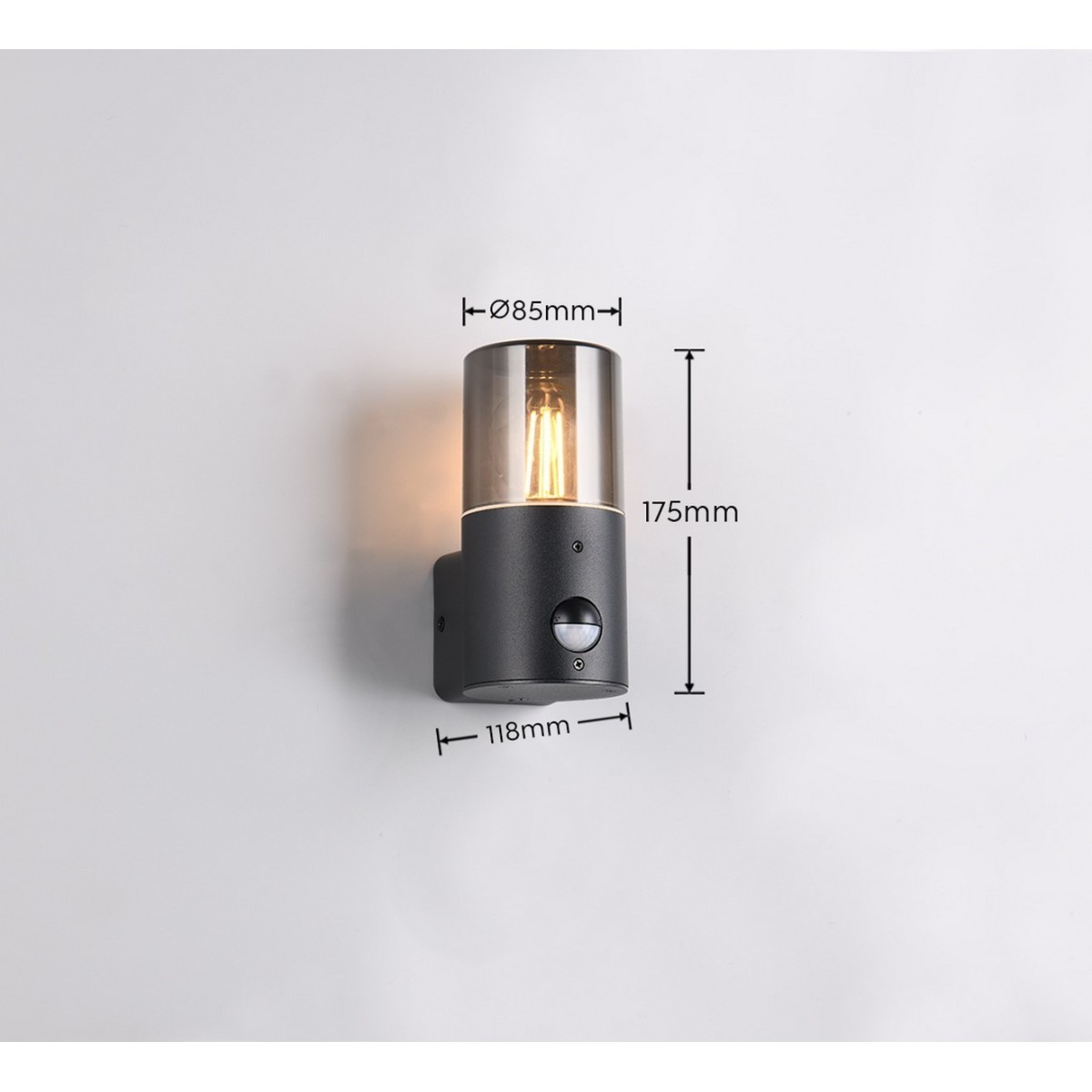 Kinkiet ogrodowy Trio HOOSIC - CZUJNIK RUCHU 222260132