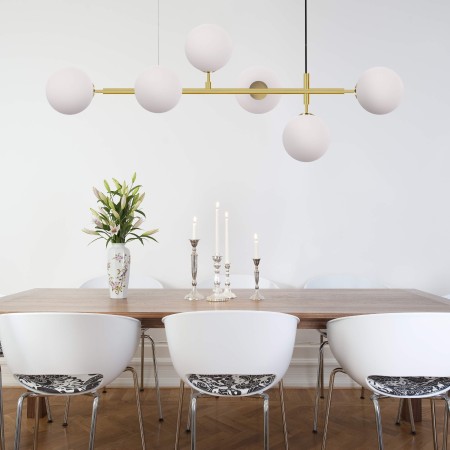 Light Prestige Alisa wisząca złota / białe kulki LP-005/6P WH