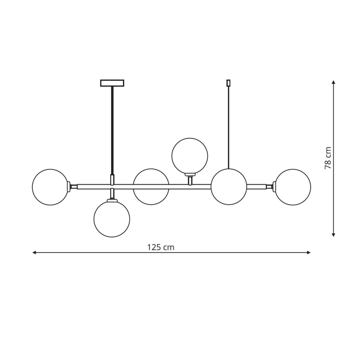 Light Prestige Alisa wisząca złota / białe kulki LP-005/6P WH