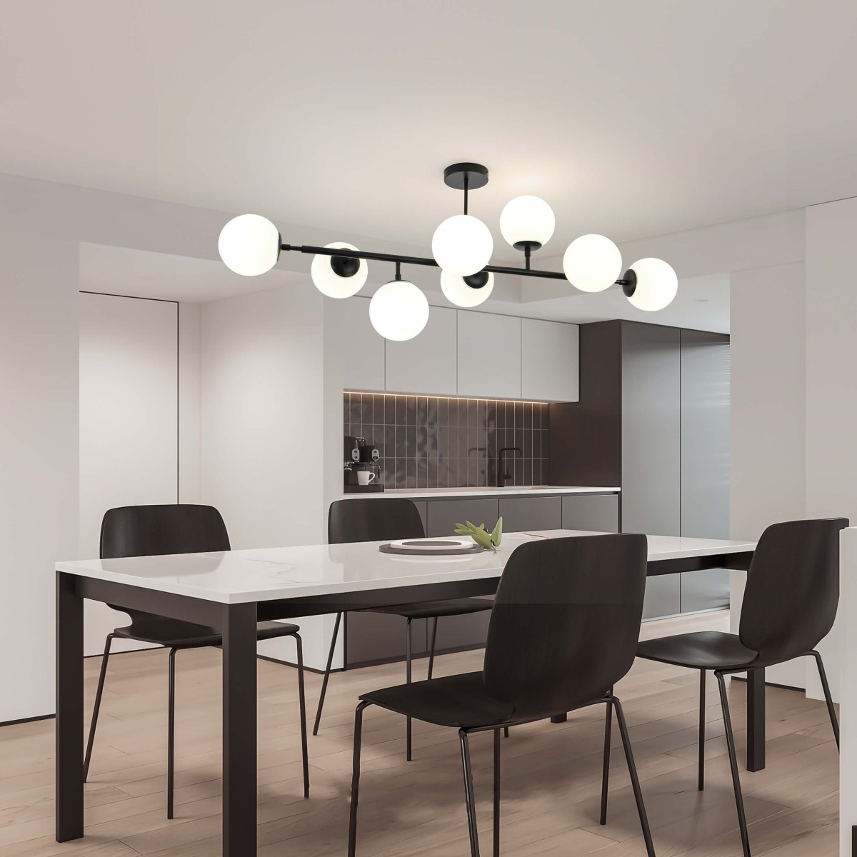 Light Prestige Dorado 8 wisząca czarna LP-002/8P BK