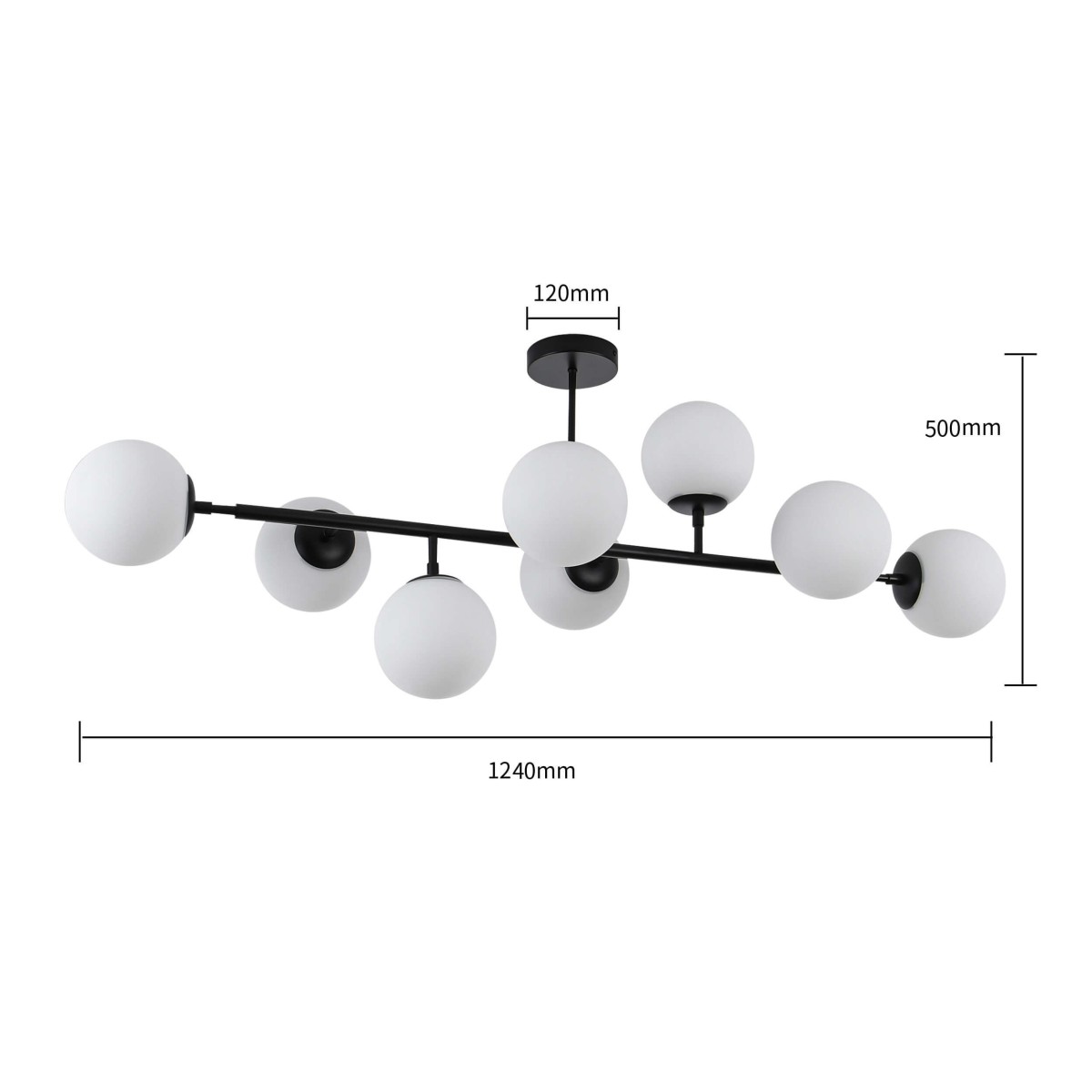 Light Prestige Dorado 8 wisząca czarna LP-002/8P BK
