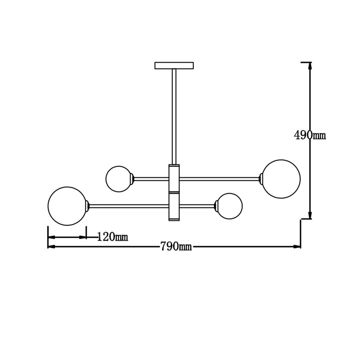Light Prestige Dorado 4 wisząca czarna LP-002/4P BK