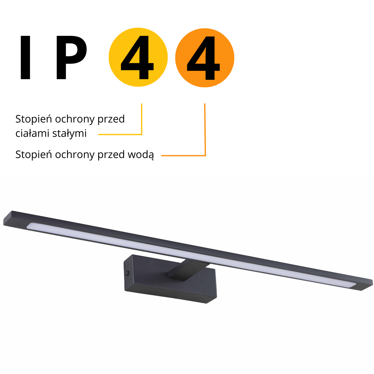 Light Prestige Isla kinkiet czarny średni z IP44 CCT GS-LWB-12W BK CCT