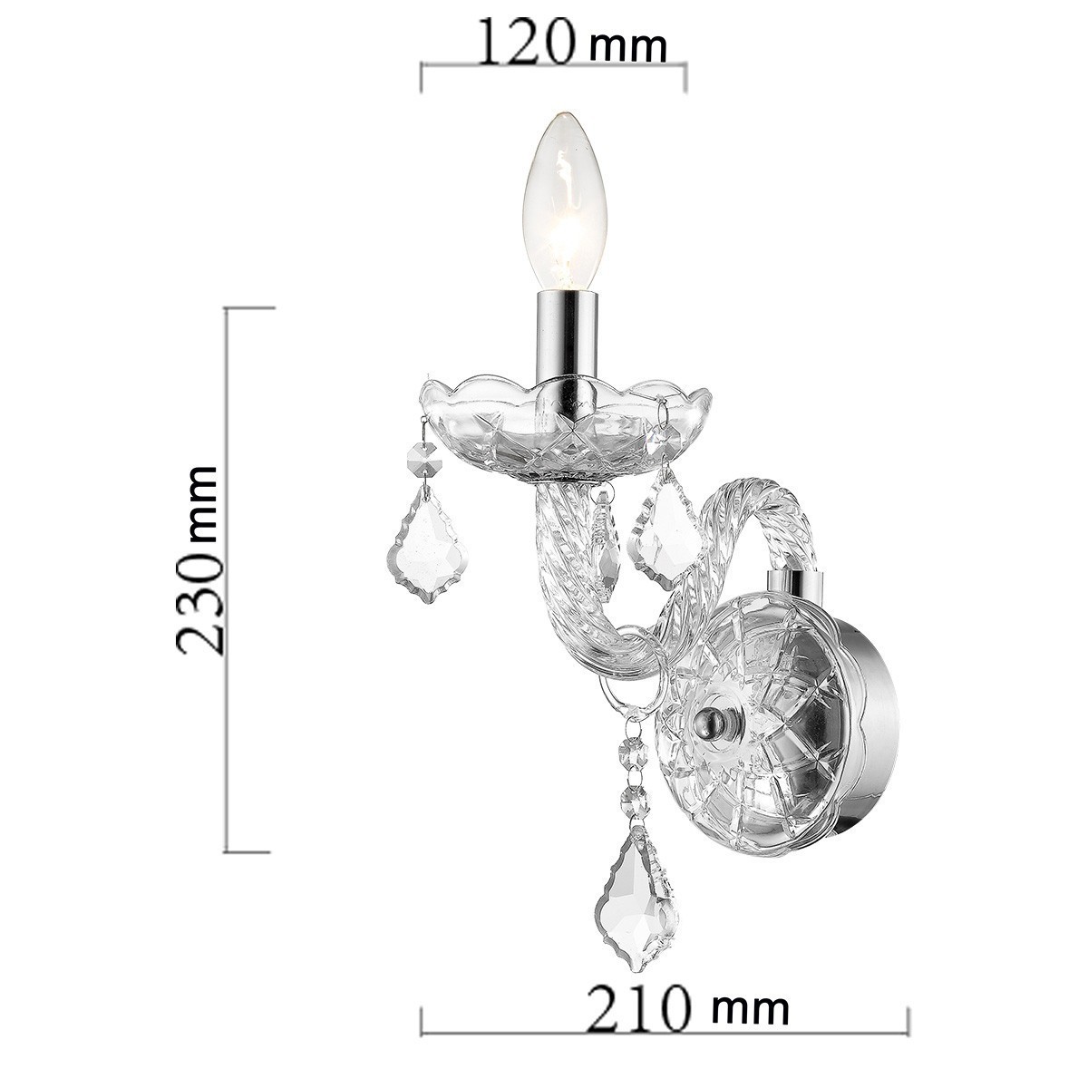 Light Prestige Cristallo kinkiet LP-2940/1W