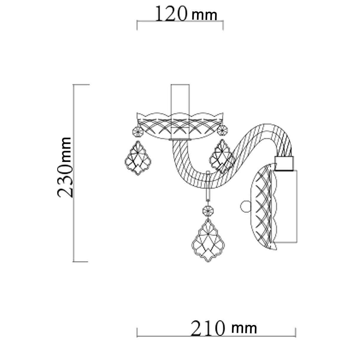 Light Prestige Cristallo kinkiet LP-2940/1W