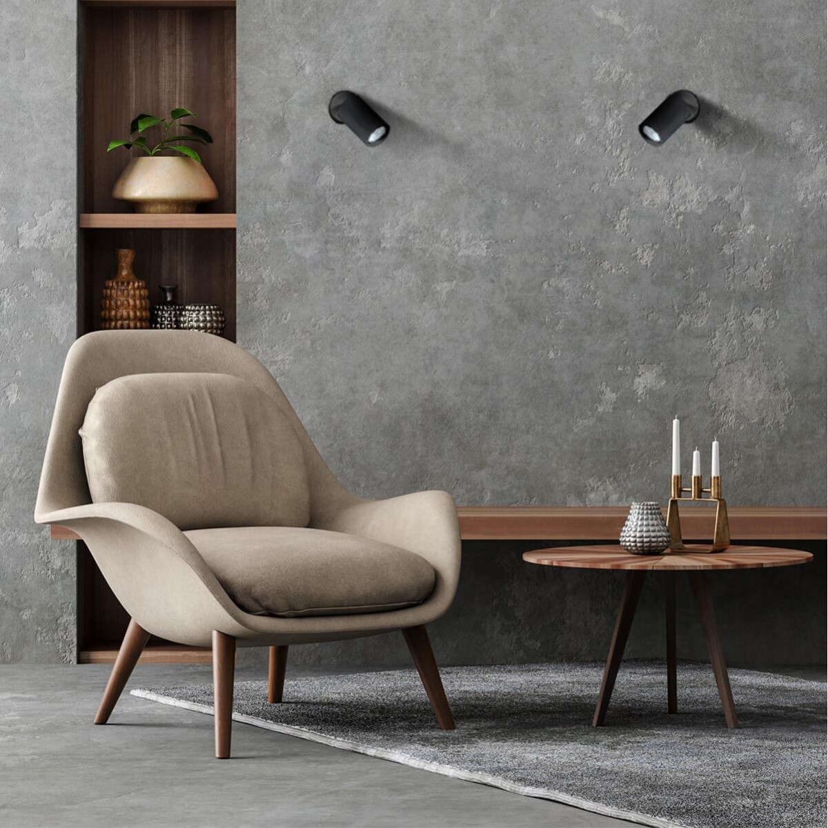 Light Prestige Snow 1 spot czarny LP-731/1W BK