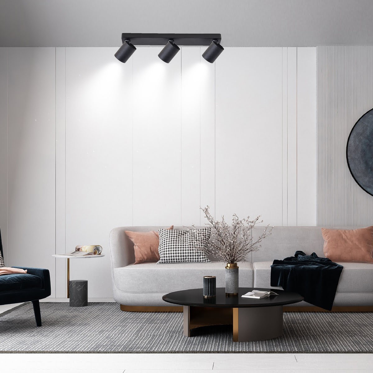 Light Prestige Snow 3 spot czarny LP-731/3W BK