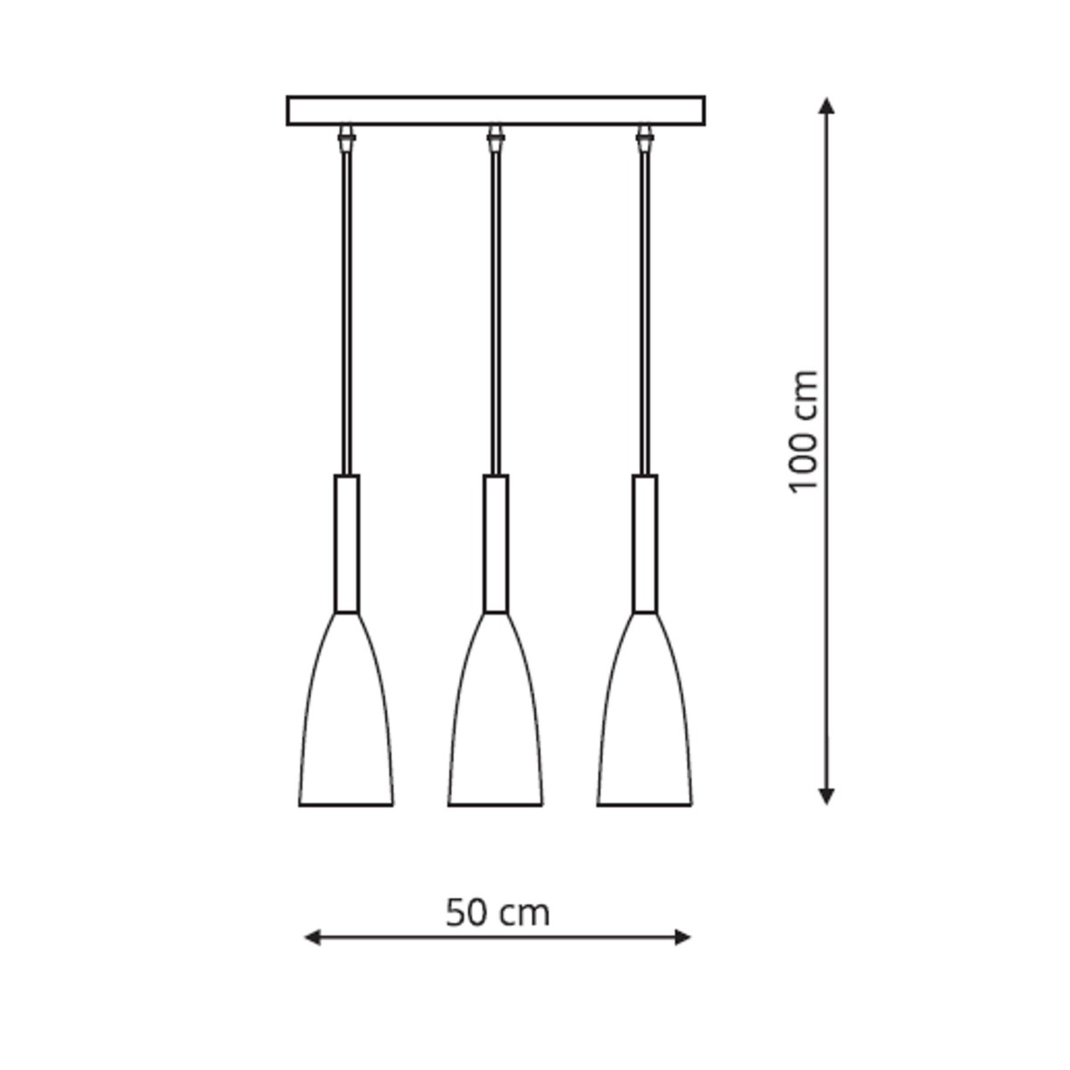Light Prestige Solin 3 wisząca linia czarna LP-181/3L BK