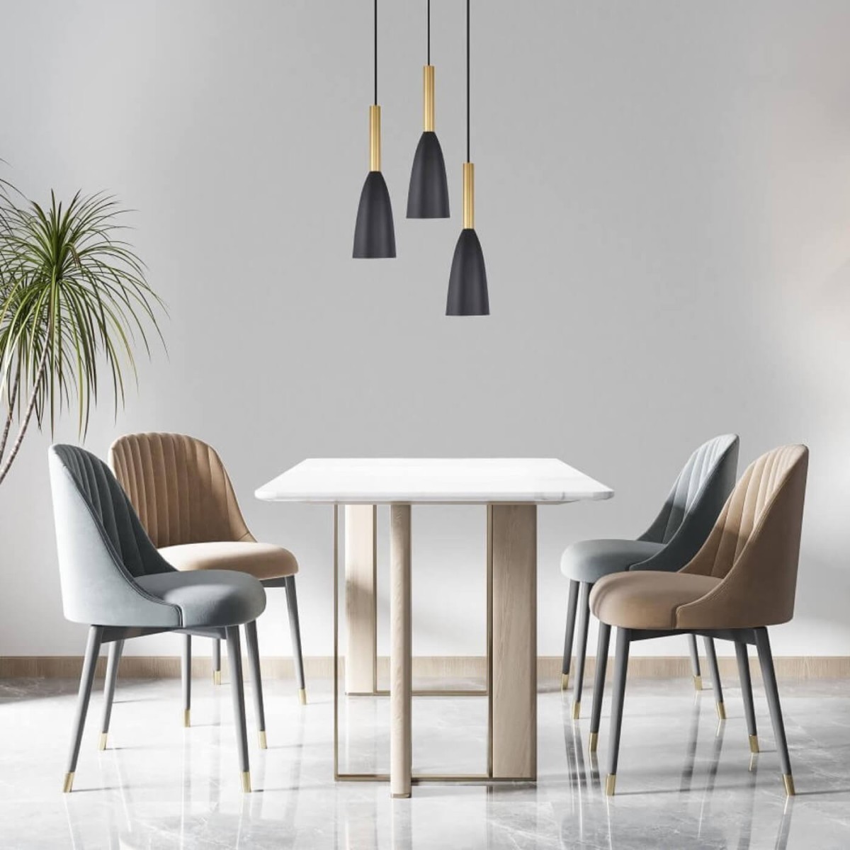 Light Prestige Solin 3 wisząca talerz czarny/złoty LP-181/3P BK/GD