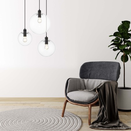 Light Prestige Puerto wisząca duża czarna LP-004/1P L BK