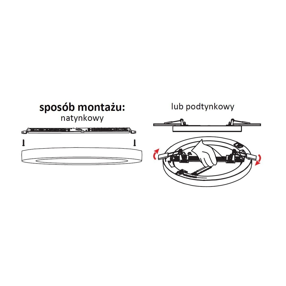 Light Prestige York plafon 2 w 1 4000K czarny LP-330/1C 4BK