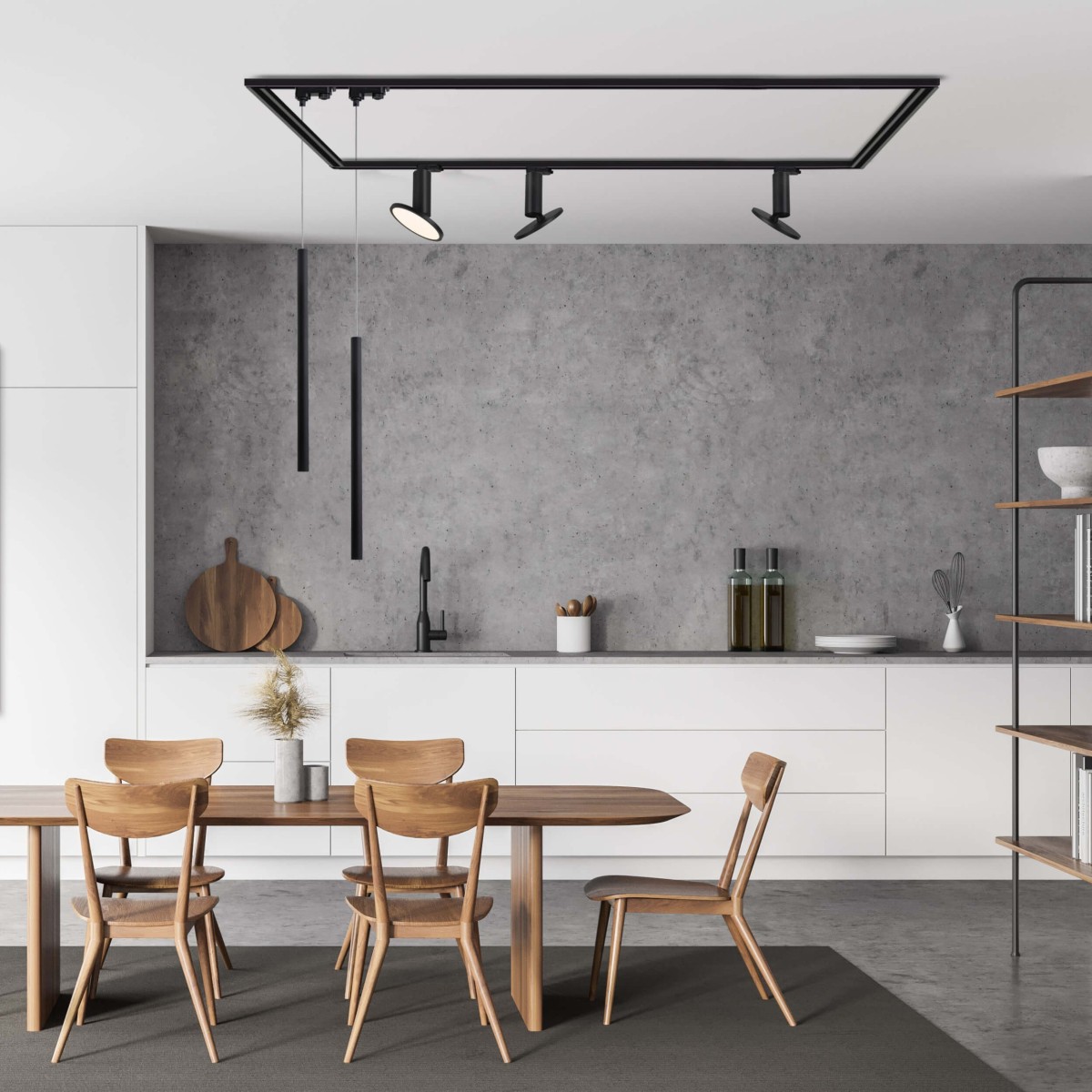 Light Prestige Lungo 1 czarna wisząca do szynoprzewodu 1F LP-894/1P BK 1F