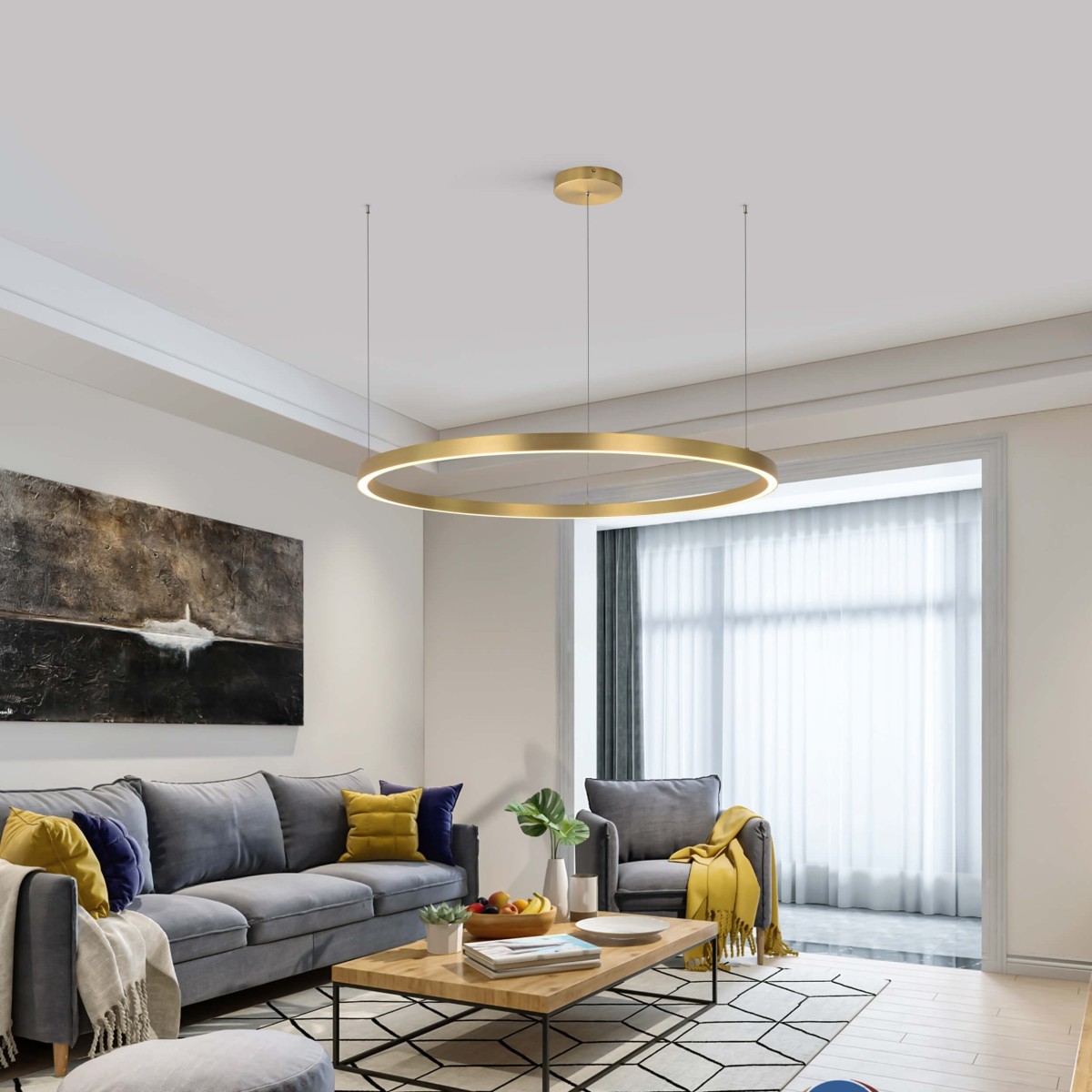 Light Prestige Midway wisząca duża złota LP-033/1P L GD