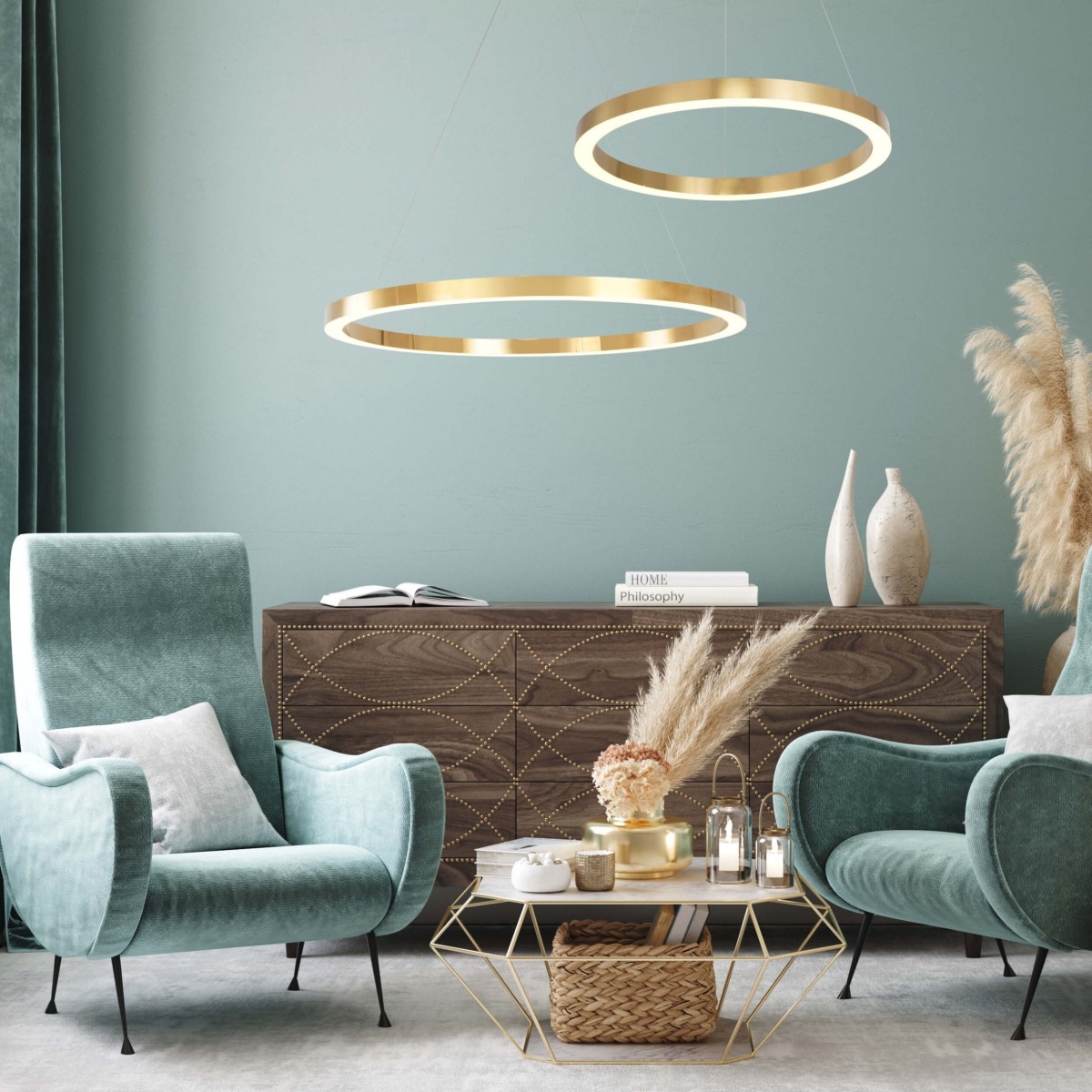 Light Prestige Midway wisząca duża złota shiny LP-033/1P L GD Shiny