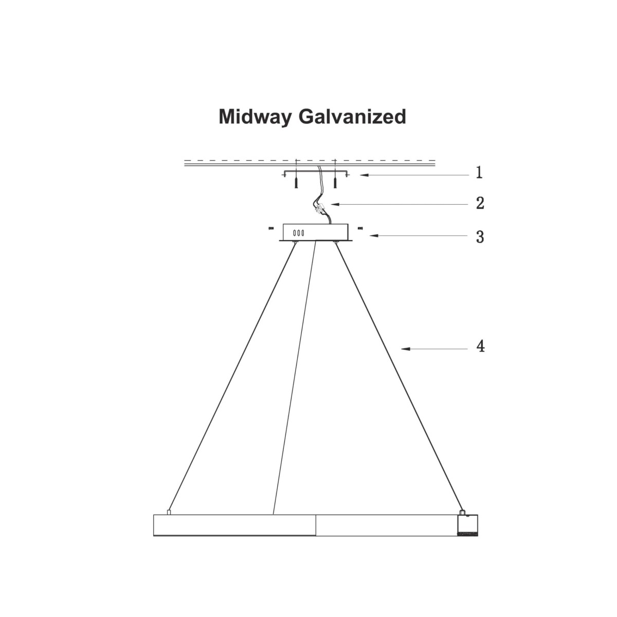 Light Prestige Midway wisząca duża złota shiny LP-033/1P L GD Shiny