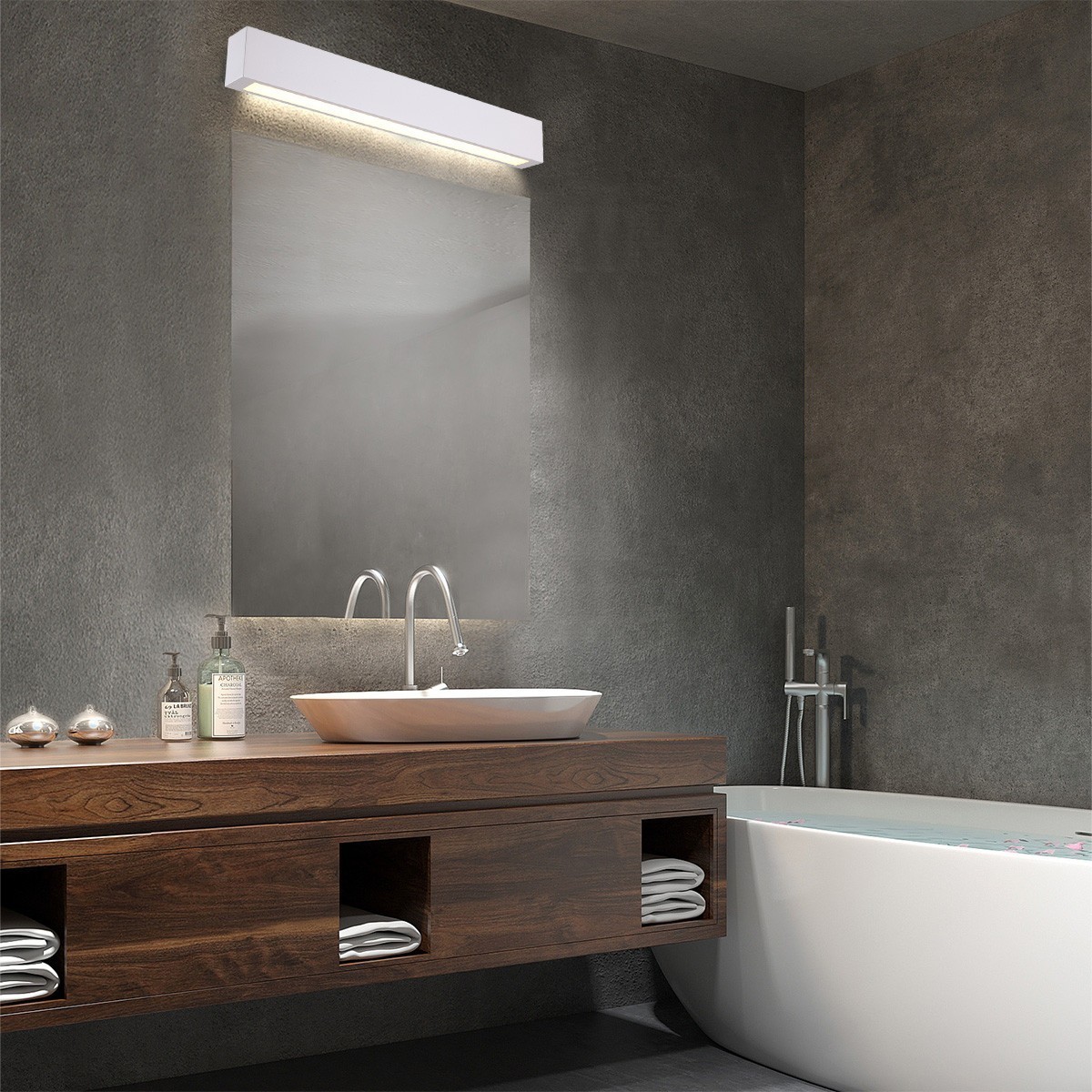 Light Prestige Ibros kinkiet biały duży z IP44 3000K GS-LWA-12W 3000K WH