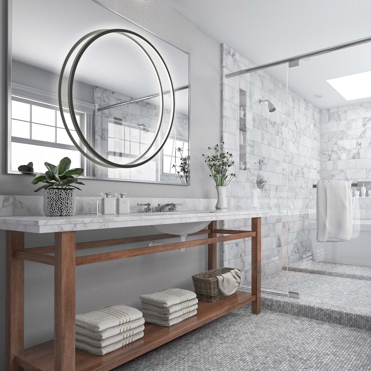 Light Prestige Mirror wisząca duża czarna LP-999/1P L BK