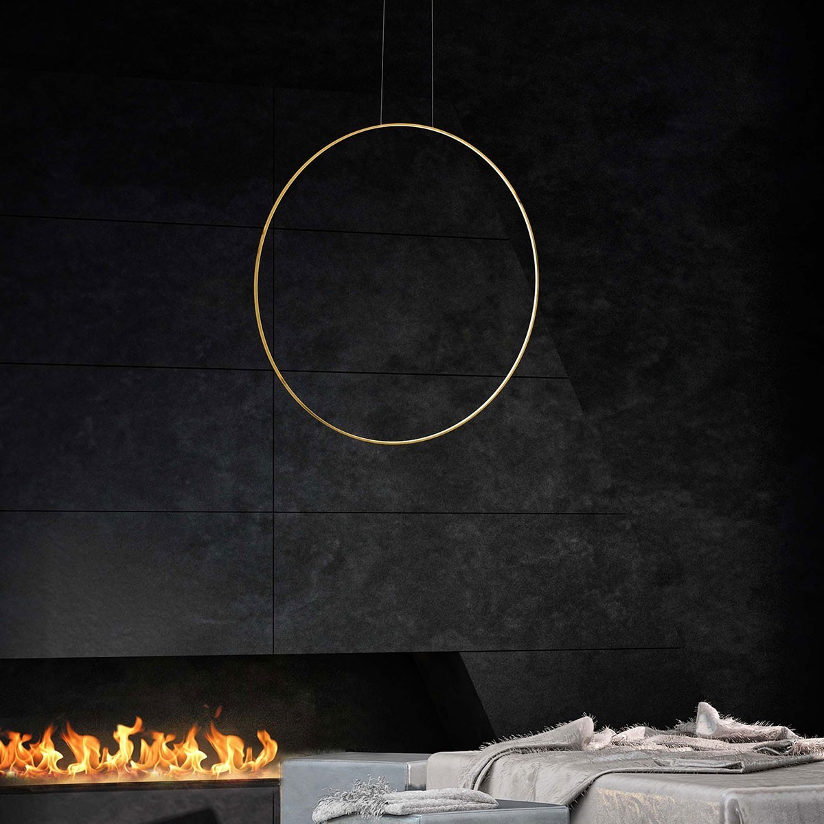 Light Prestige Mirror wisząca mała złota LP-999/1P S GD