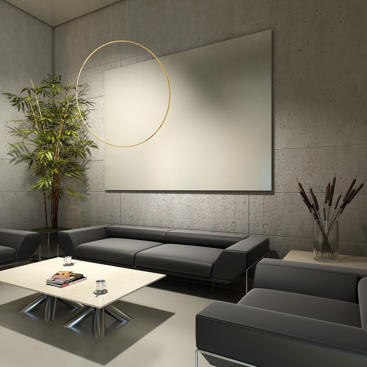 Light Prestige Mirror wisząca duża złota LP-999/1P L GD