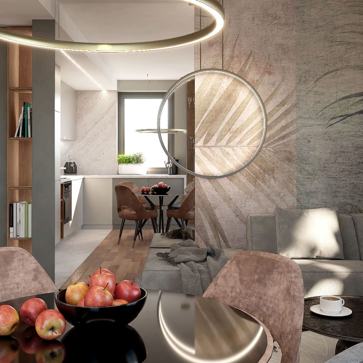 Light Prestige Mirror wisząca duża złota LP-999/1P L GD