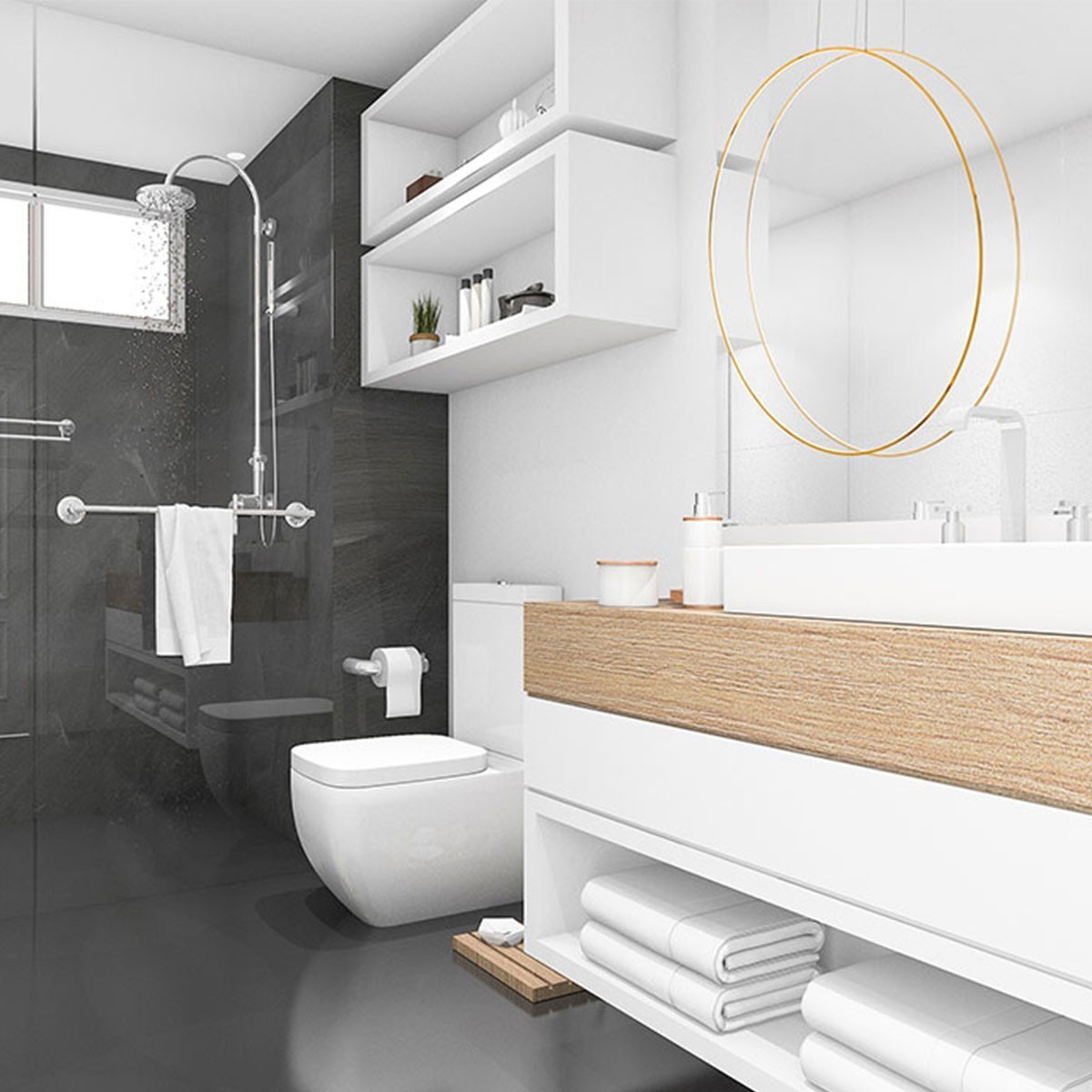 Light Prestige Mirror wisząca duża złota LP-999/1P L GD