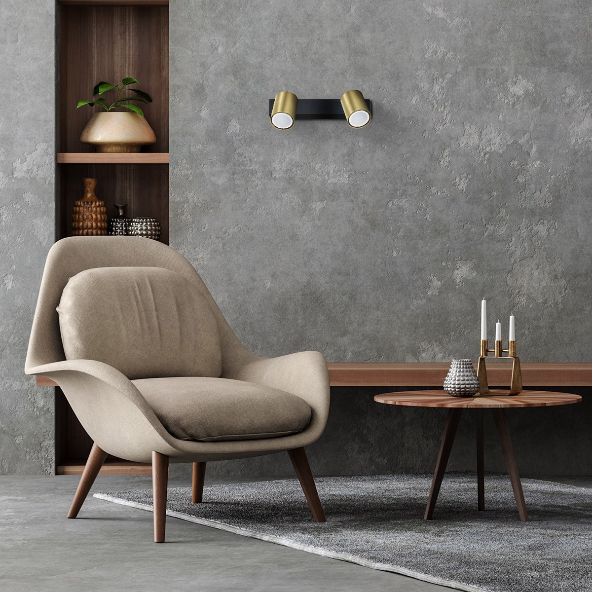 Light Prestige Snow 2 spot złoty LP-731/2W GD