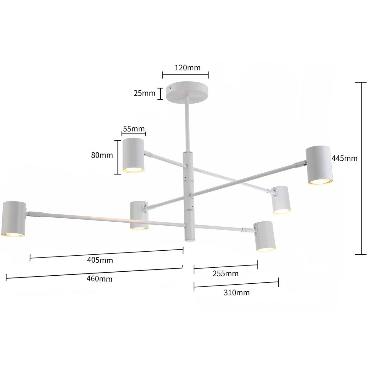 Light Prestige Snow 6 wiszący biały LP-731/6P WH
