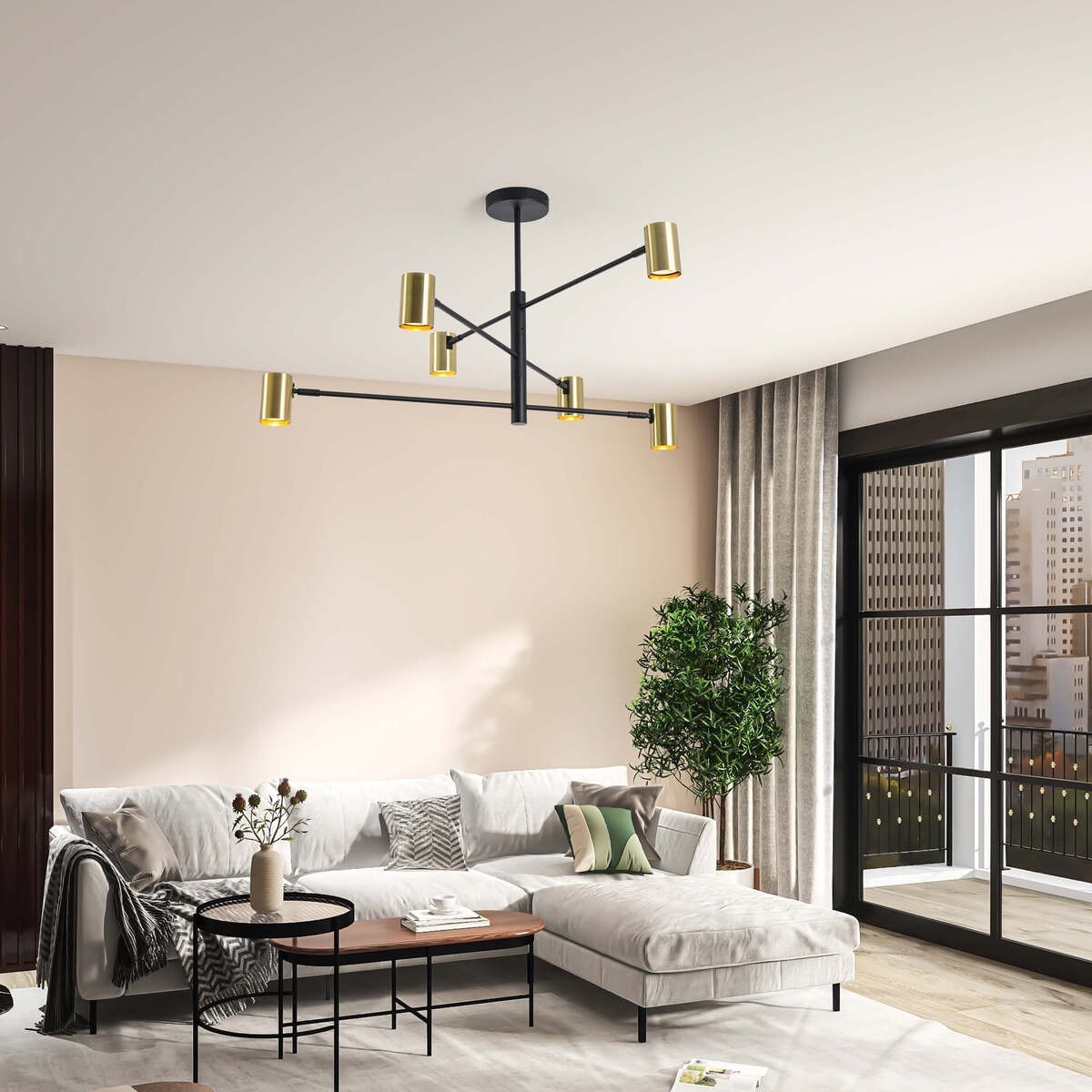 Light Prestige Snow 6 wiszący złoty LP-731/6P GD