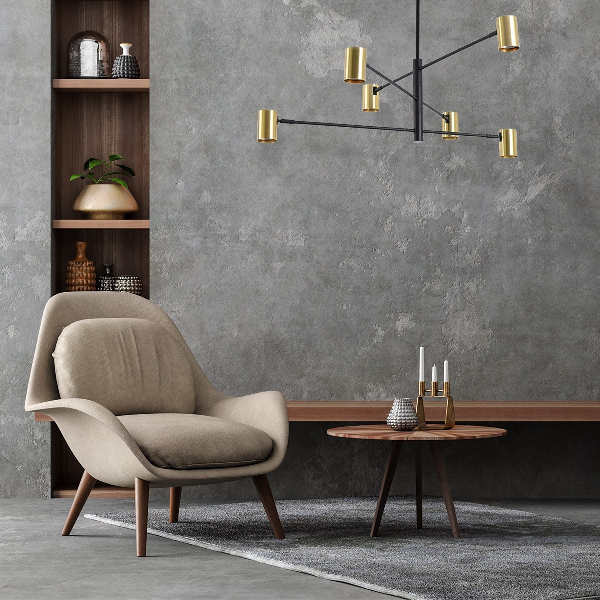 Light Prestige Snow 6 wiszący złoty LP-731/6P GD