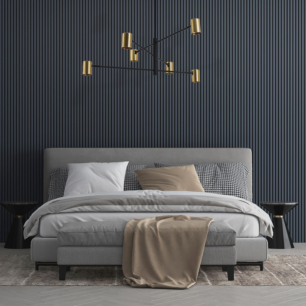 Light Prestige Snow 6 wiszący złoty LP-731/6P GD