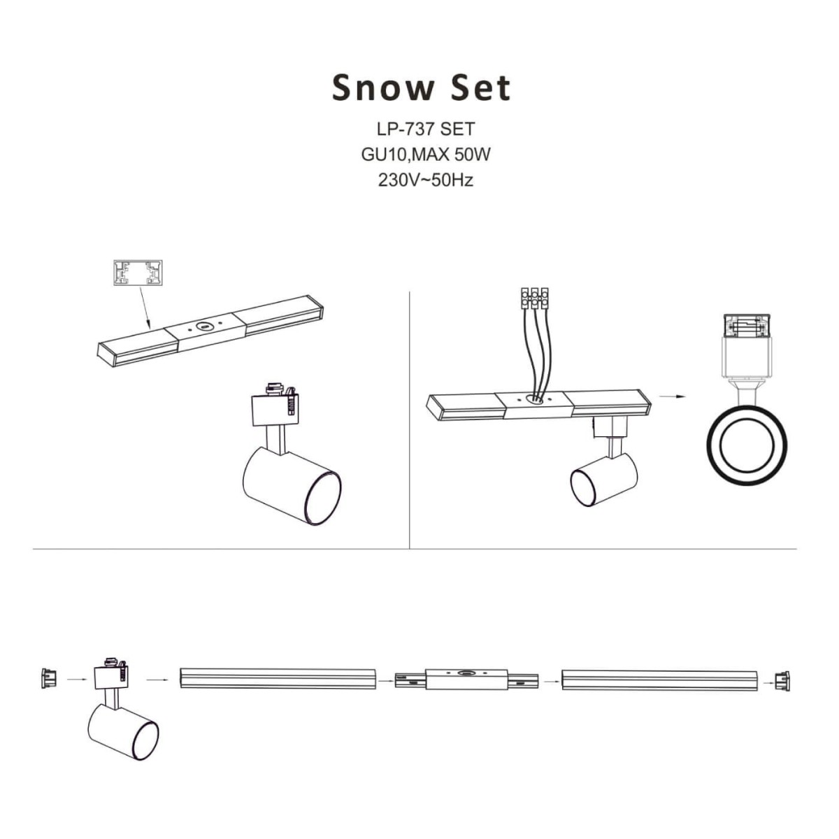 Light Prestige Snow SET 1F biały LP-737 WH SET