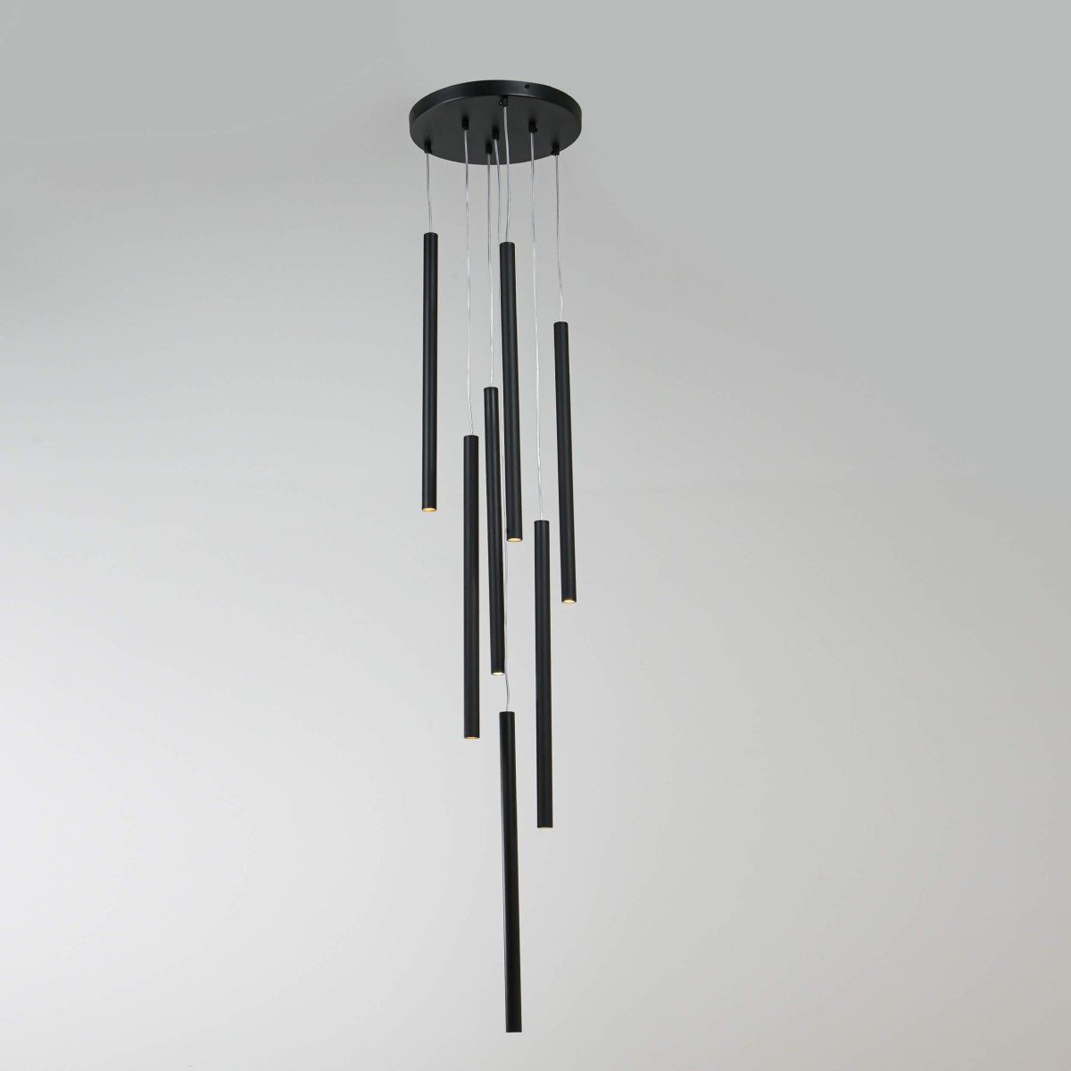 Light Prestige Lungo 7 czarna lampa wisząca LP-894/7P BK