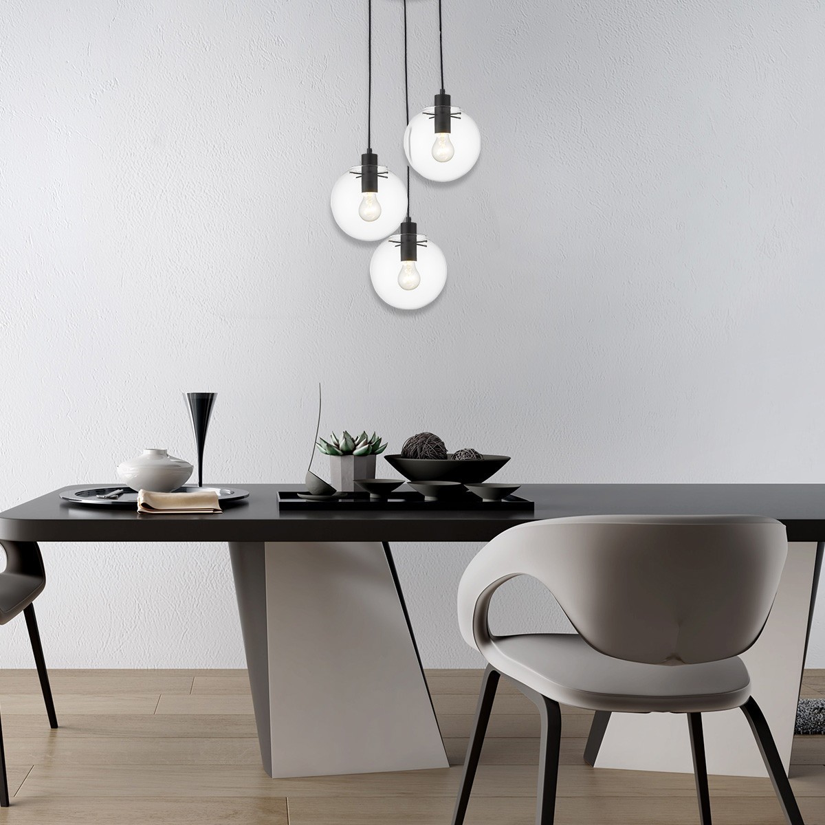 Light Prestige Puerto 3 wisząca czarna LP-004/3P BK