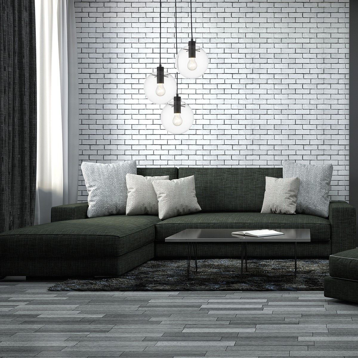 Light Prestige Puerto 3 wisząca czarna LP-004/3P BK