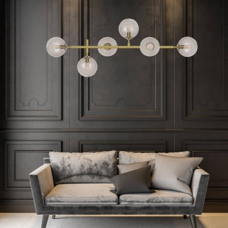 Light Prestige Alisa wisząca złota / transparentne kulki LP-005/6P TR