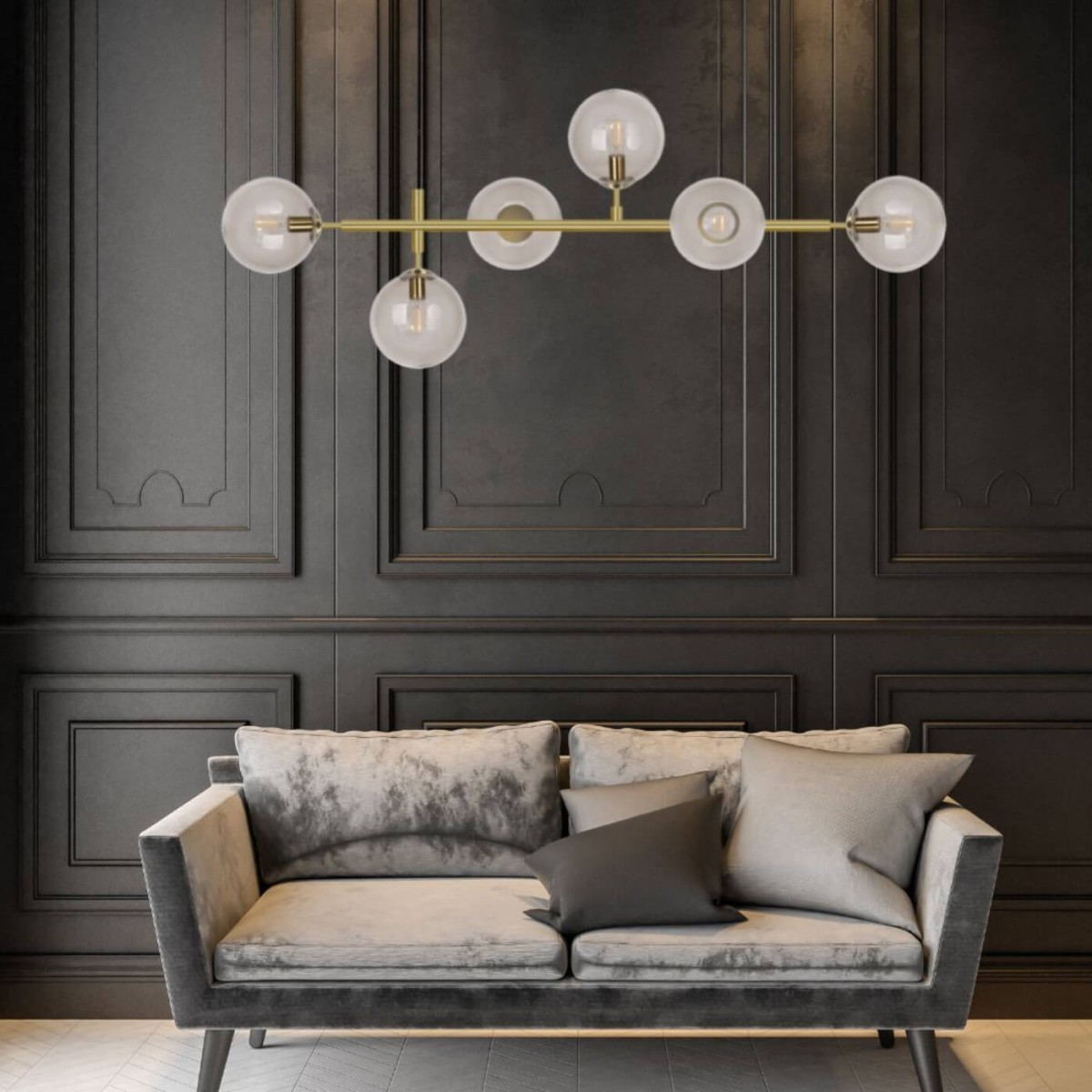 Light Prestige Alisa wisząca złota / transparentne kulki LP-005/6P TR