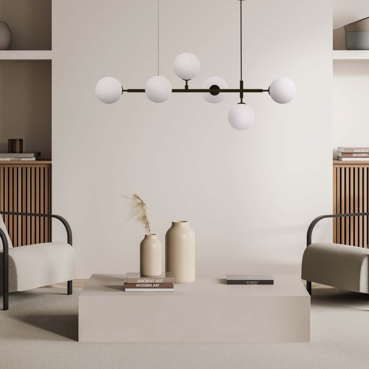 Light Prestige Alisa wisząca czarna / białe kulki LP-005/6P BK/WH